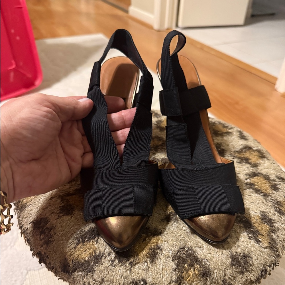 Lanvin Black and Copper Heels, 35.5 (5.5,6)